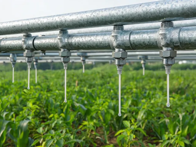 Sprinkler drops on irrigation span